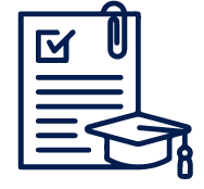 Icono activo de examen y birrete