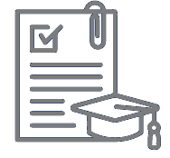 Icono inactivo de examen y birrete