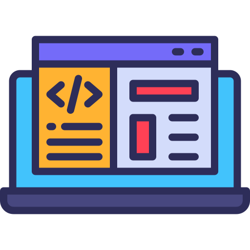 Icono de mujer frente a una laptop